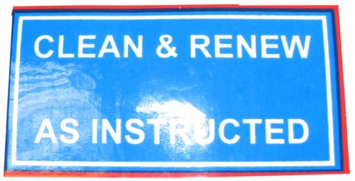 Decal - Clean and Renew as Instructed